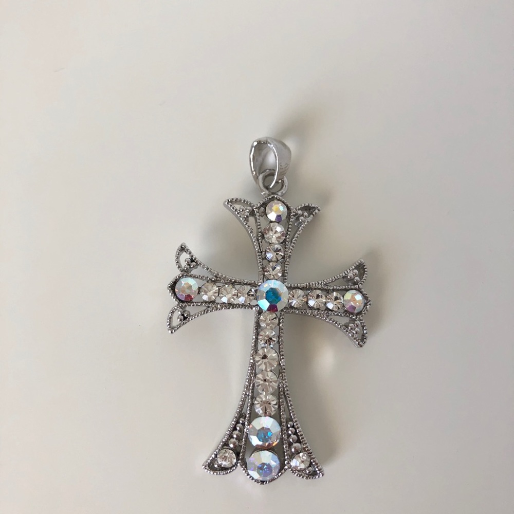 Cubic Zirconia Diamond Cross Pendant